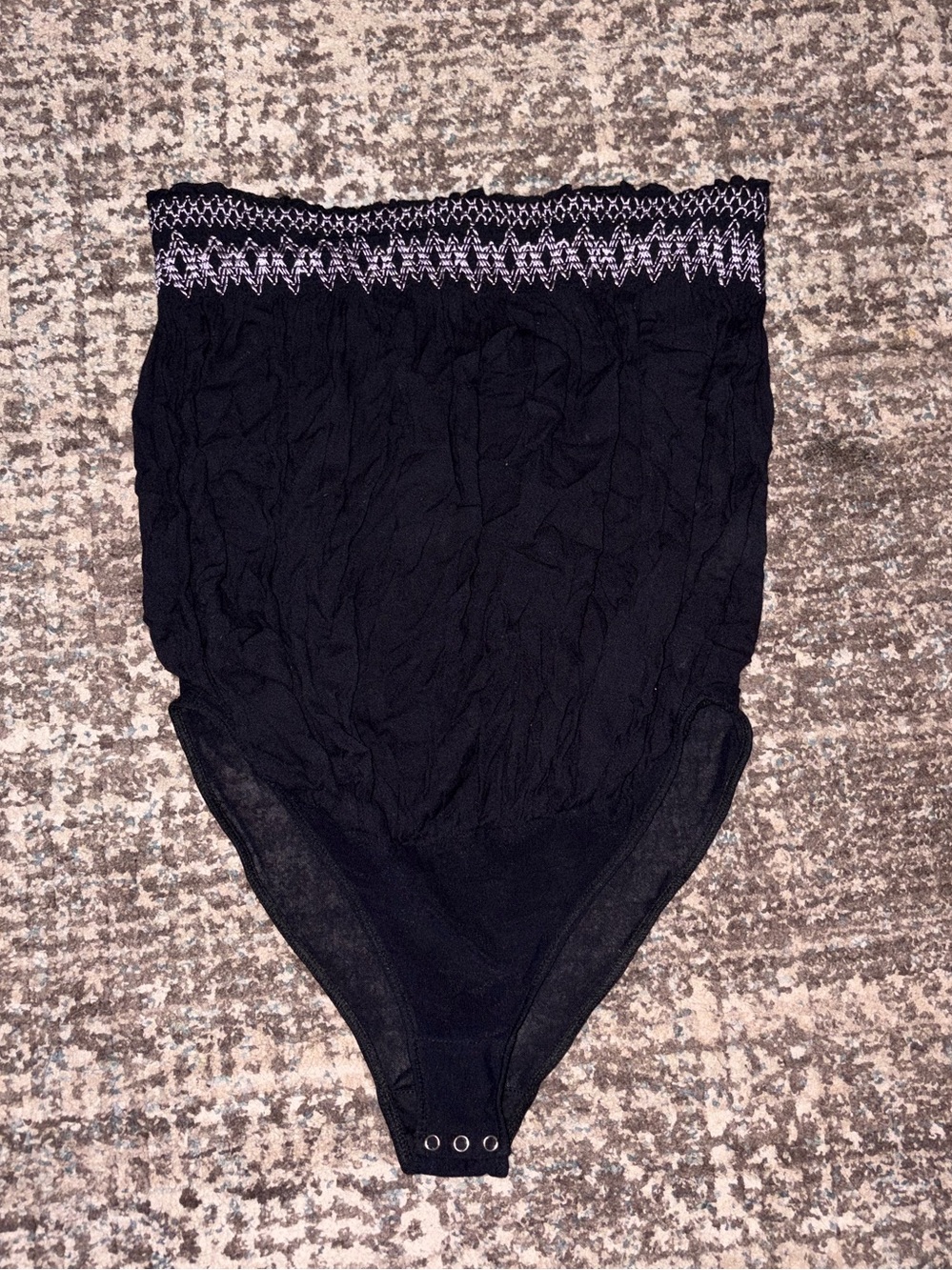 Free People Black Strapless Bodysuit — Size XS, Snap Closure